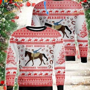 Personalized Christmas Day’s Equestrian Vaulting 3D Funny Ugly Sweater