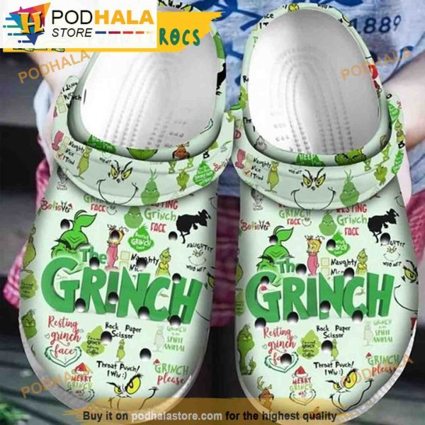 Personalized Christmas Grinch Cartoon 3D Funny Crocs