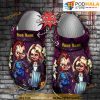 Personalized Chucky And Wife 3D Funny Halloween Crocs, Horror Movie