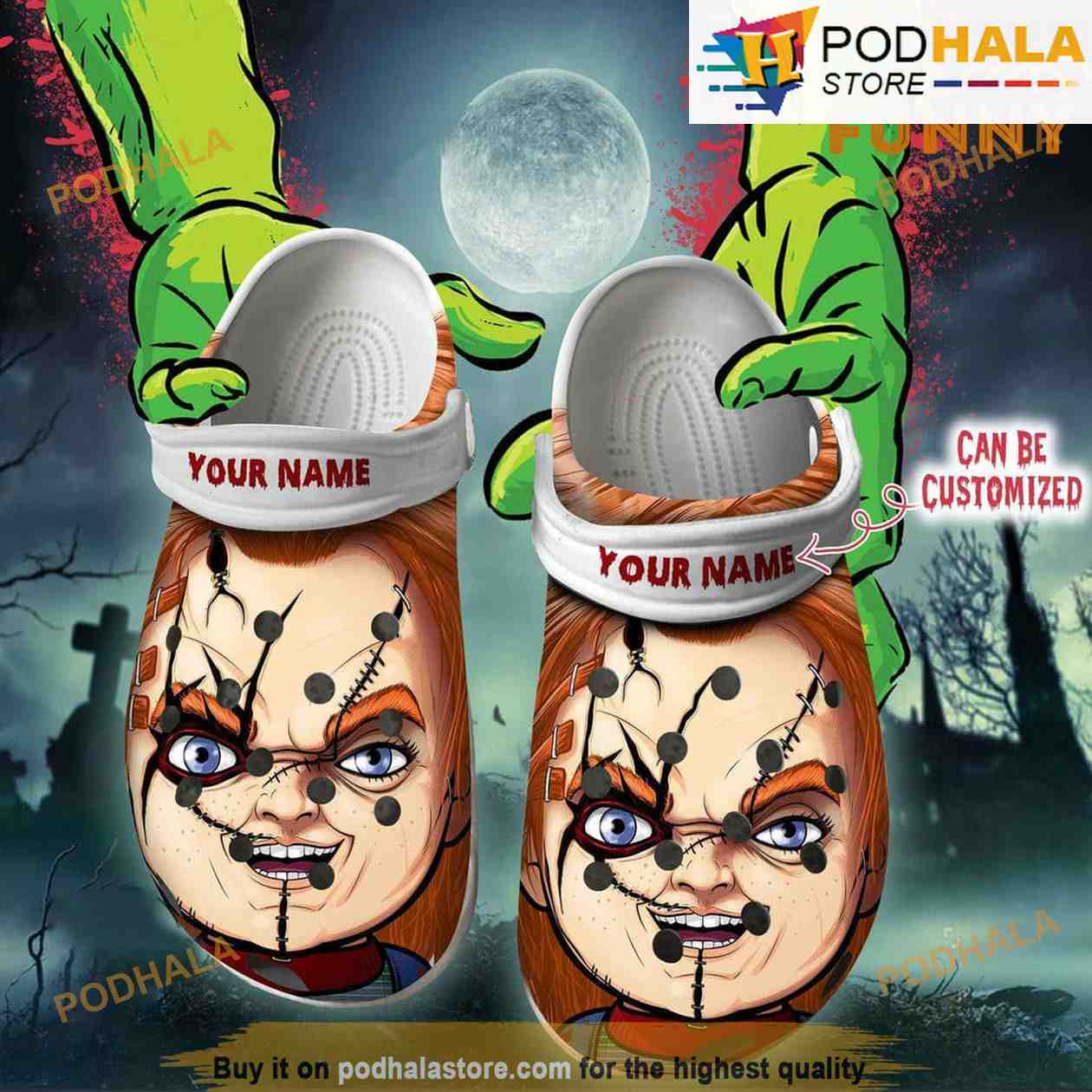 Personalized Chucky Face 3D Funny Halloween Crocs Personalized Chucky Face 3D Funny Halloween Crocs
