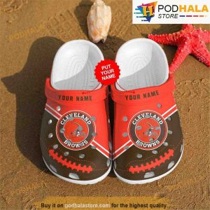 Personalized Cleveland Browns 3D Funny Crocs Crocband Shoes