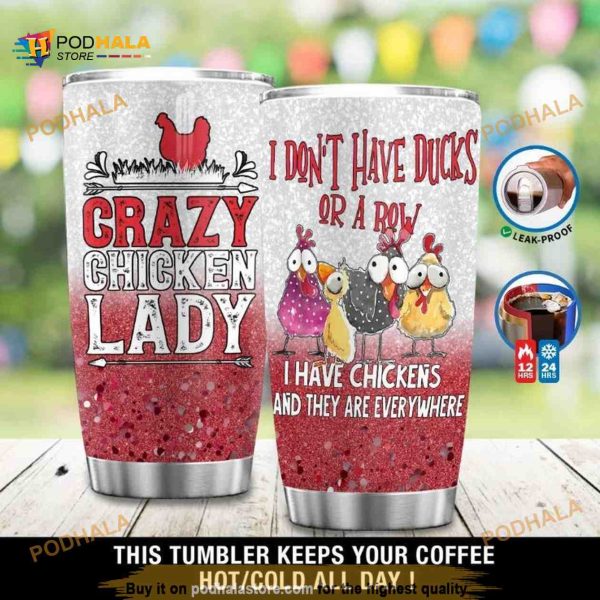 Personalized Crazy Chicken Lady Gift Travel Custom Coffee Tumbler