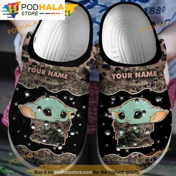 Personalized Cute Baby Yoda 3D Funny Crocs Slippers