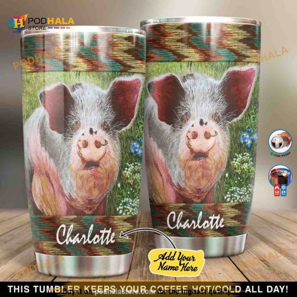 Personalized Cute Pig Gift Travel Custom Coffee Tumbler All Over Print