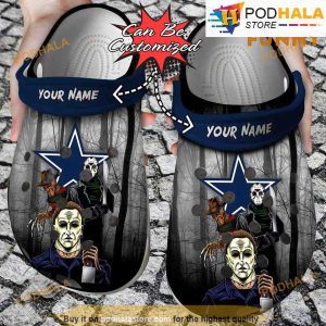 Personalized Dallas Cowboys 3D Funny Halloween Crocs, Jason Voorhees Clog Shoes