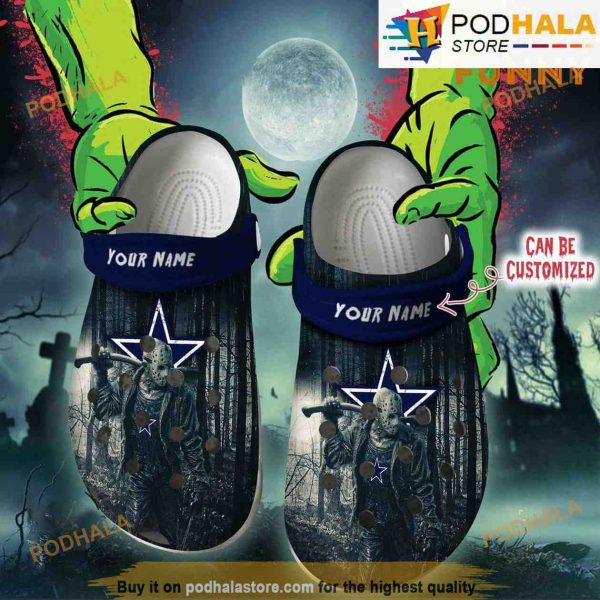 Personalized Dallas Cowboys Clog Shoes, Jason Voorhees 3D Funny Crocs