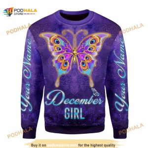 Personalized December Girl She Whispered Back I Am The Storm Funny Ugly Sweater