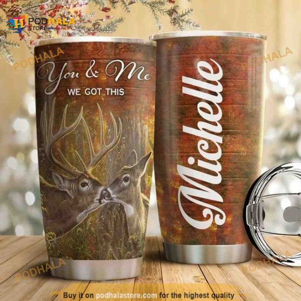 Personalized Deer Couple We Got This Custom Coffee Tumbler