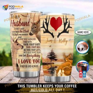 Personalized Deer To My Husband Gift Travel Custom Coffee Tumbler