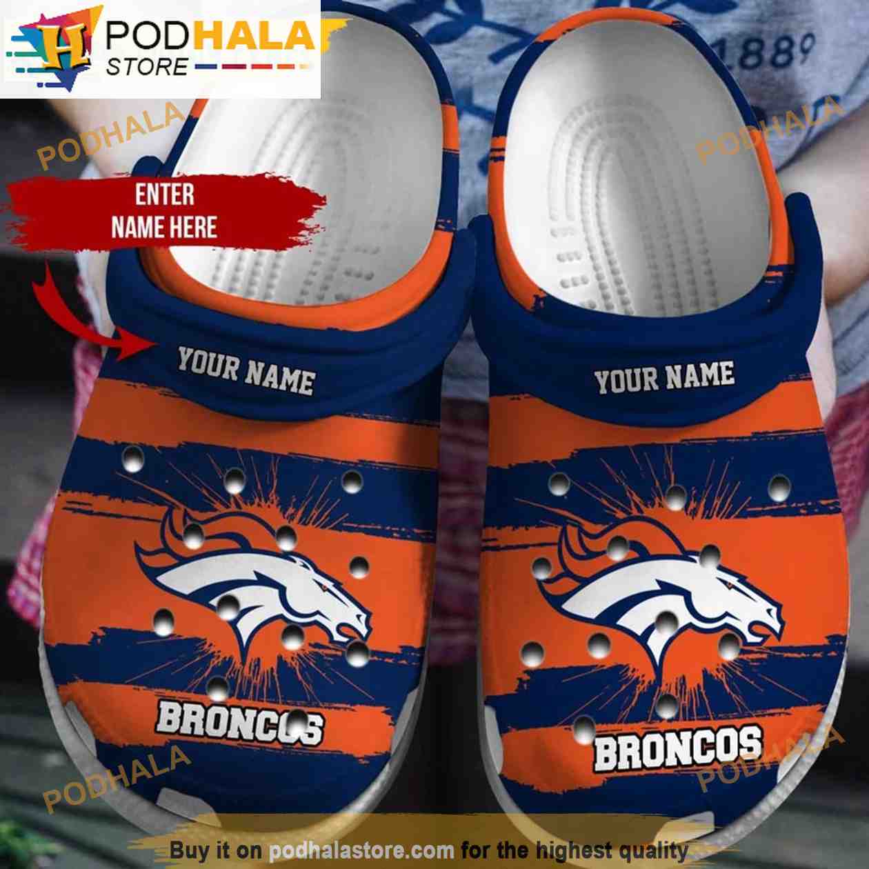 SALE] Denver Broncos Personalized Crocs Clog Shoes - Luxury