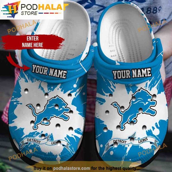 Personalized Detroit Lions 3D Funny Crocs