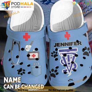 Personalized Dog Veterinarian 3D Funny Crocs With Veterinary Symbol