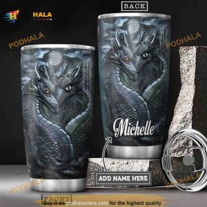 Personalized Dragon Couple Custom Coffee Tumbler, Travel Tumbler