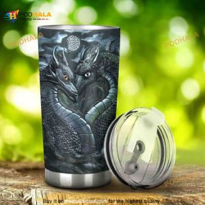 Personalized Dragon Couple Gift Travel Custom Coffee Tumbler