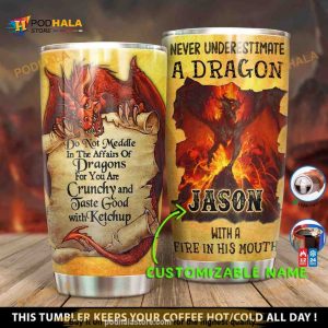 Personalized Dragon Never Underestimate A Dragon Custom Coffee Tumbler