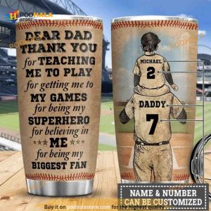 Personalized Father And Son Baseball Partner Custom Coffee Tumbler