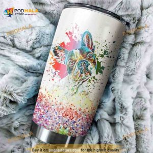 Personalized French Bulldog Paint Flakes Custom Coffee Tumbler