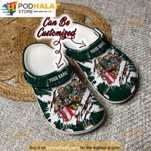 Personalized Green Bay Packers Mascot Ripped Flag 3D Funny Crocs