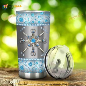 Personalized Hairdresser Metal Pattern Custom Coffee Tumbler