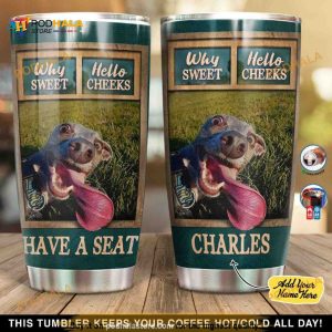 Personalized Have A Seat Dog Gift Travel Custom Coffee Tumbler