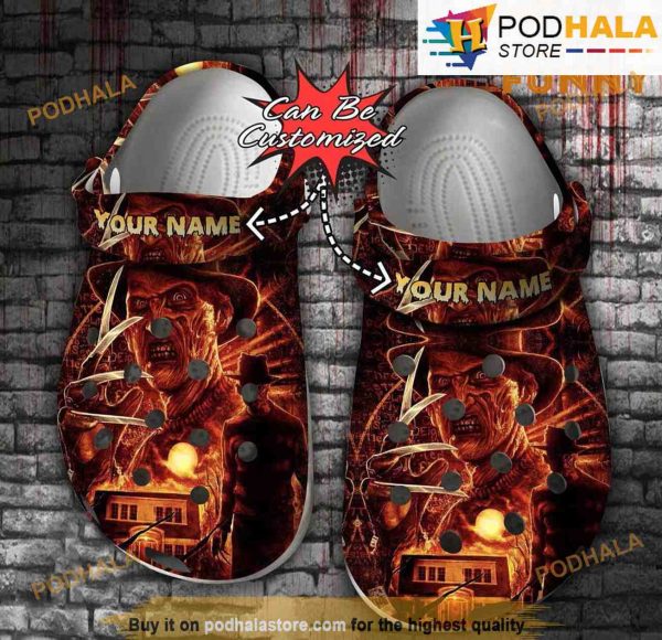 Personalized Horror Character Freddy 3D Funny Halloween Crocs