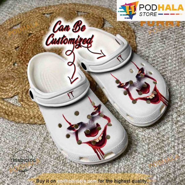 Personalized Horror It Pennywise Face 3D Funny Halloween Crocs