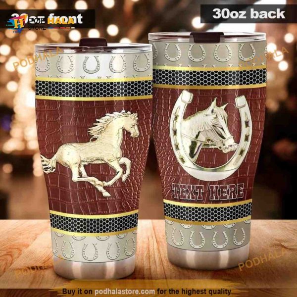 Personalized Horse Crocodile Skin Gift Travel Custom Coffee Tumbler