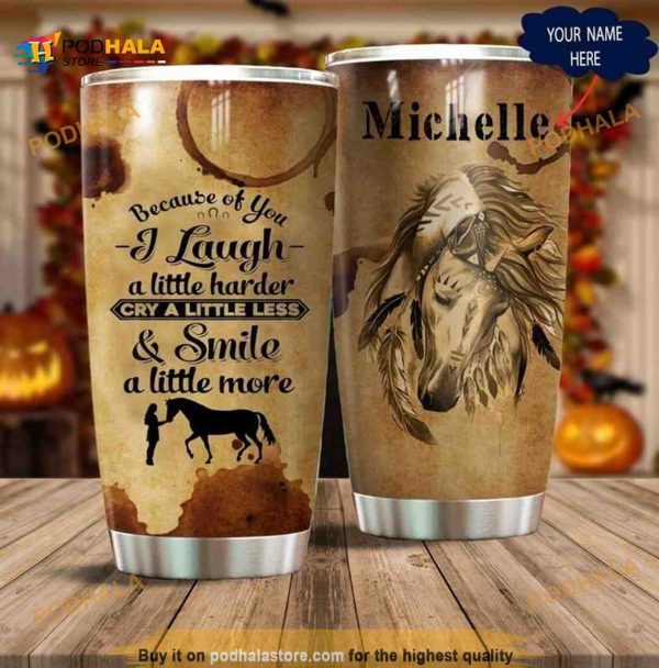 Personalized Horse Wild Gift Travel Custom Coffee Tumbler