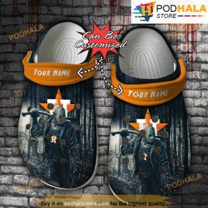 Personalized Houston Astros 3D Funny Crocs Halloween, Friday The 13th