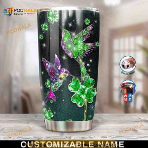 Personalized Hummingbird Sparkle Clover Custom Coffee Tumbler
