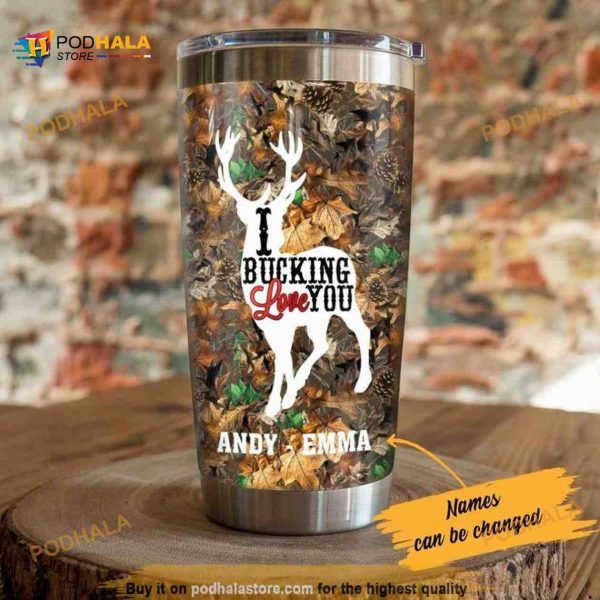 Personalized Hunting Couple I Bucking Love You Custom Coffee Tumbler