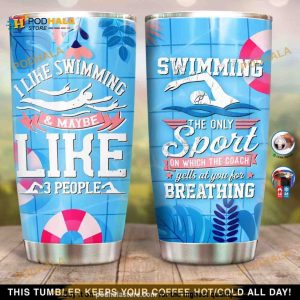 Personalized I Like Swimming Gift Travel Custom Coffee Tumbler
