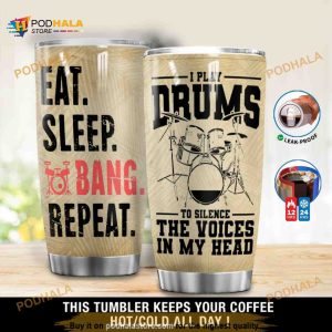 Personalized I Play Drums To Silence The Voices In My Head Custom Coffee Tumbler