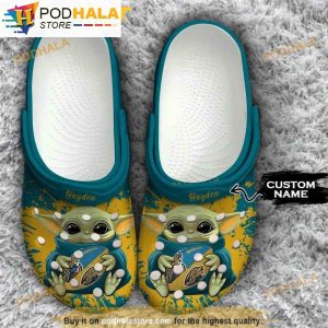 Personalized Jacksonville Jaguars NFL Baby Yoda 3D Funny Crocs