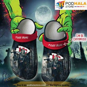 Personalized Kansas City Chiefs 3D Funny Crocs Friday The 13th, Halloween Clogs Shoes