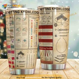 Personalized Knitting Knowledge Gift Travel Custom Coffee Tumbler