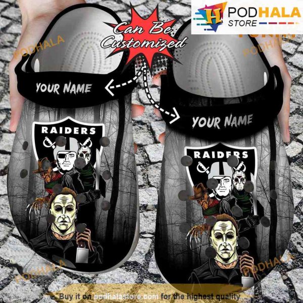 Personalized Las Vegas Raiders Horror Movie Halloween 3D Funny Crocs