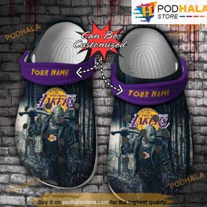 Personalized Los Angeles Lakers Clog Shoes, Friday The 13th