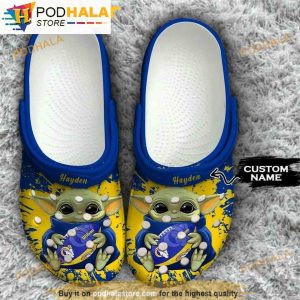 Personalized Los Angeles Rams NFL Baby Yoda 3D Funny Crocs