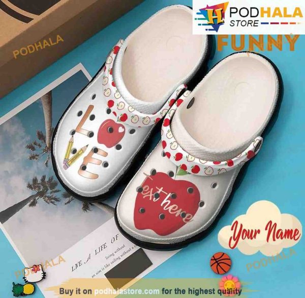 Personalized Love Teacher 3D Funny Crocs