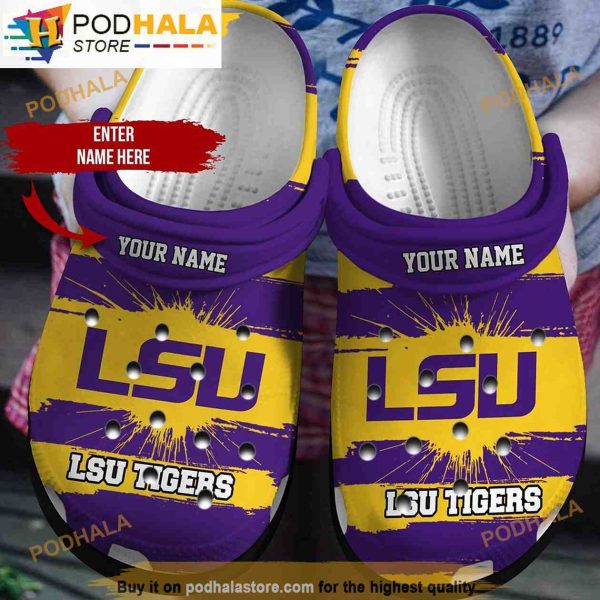 Personalized Lsu Tigers Ncaa Football 3D Funny Crocs Clog Shoes