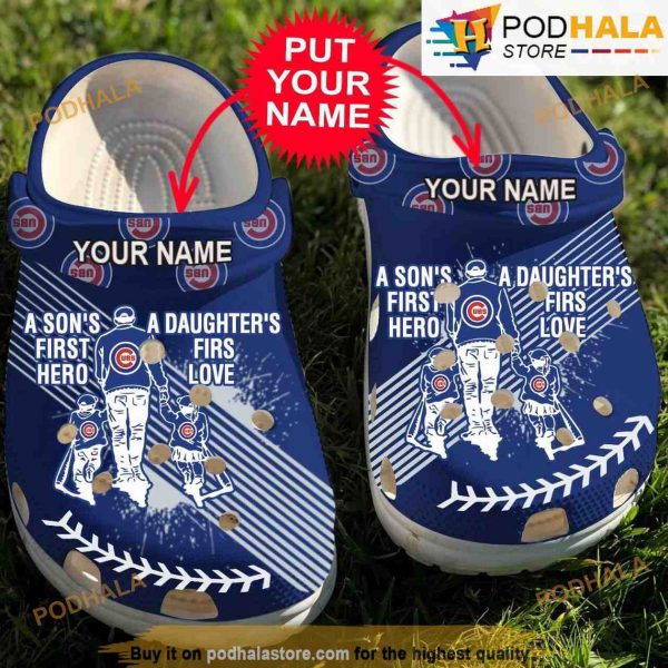 Personalized MLB Chicago Cubs 3D Funny Crocs Dad And Son Daughter
