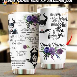 Personalized Maleficent Never Let Your Winngs Be Stolen From You Custom Coffee Tumbler