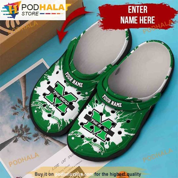 Personalized Marshall Thundering Herd Ncaa Football 3D Funny Crocs
