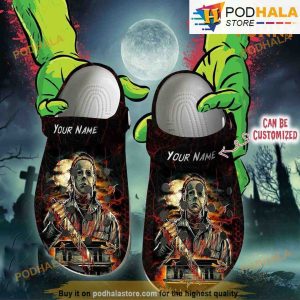 Personalized Michael Myers Croc Black, Gift For Halloween