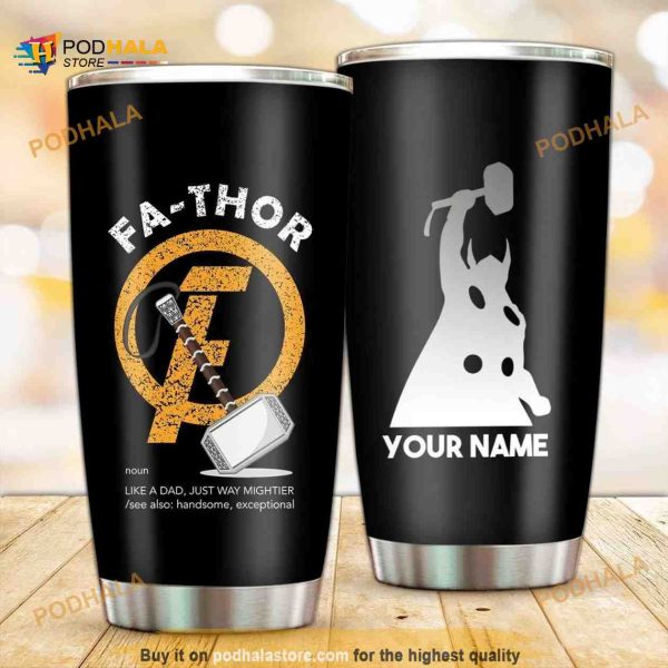 Personalized Mighty Fathor Gift Travel Custom Coffee Tumbler