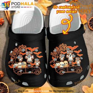 Personalized Monsters Driving Ghost 3D Funny Crocs Halloween