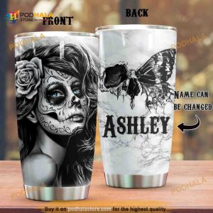 Personalized Mysterious Skull Gift Travel Custom Coffee Tumbler