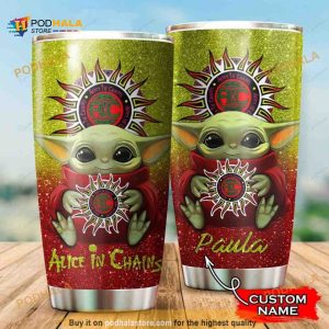 Personalized Name Alice In Chain Baby Yoda Star Wars Disney Custom Coffee Tumbler