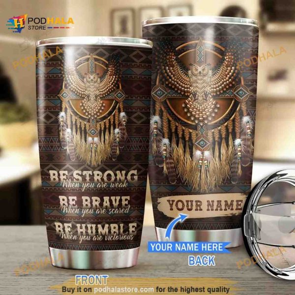Personalized Name American Owl Dreamcatcher Gift Travel Custom Coffee Tumbler